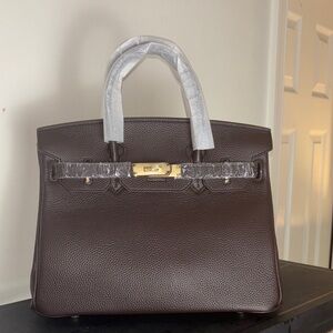 Chocolate Brown Leather Handbag